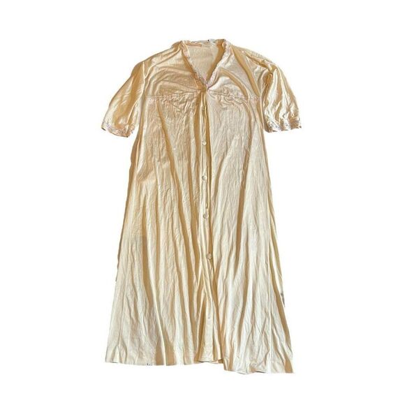 Vintage JC Penney Embroidered Floral Button Down Robe Misses Women Size M W - Picture 1 of 8